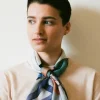 ATELIER B Silk Scarf - Navy Blue