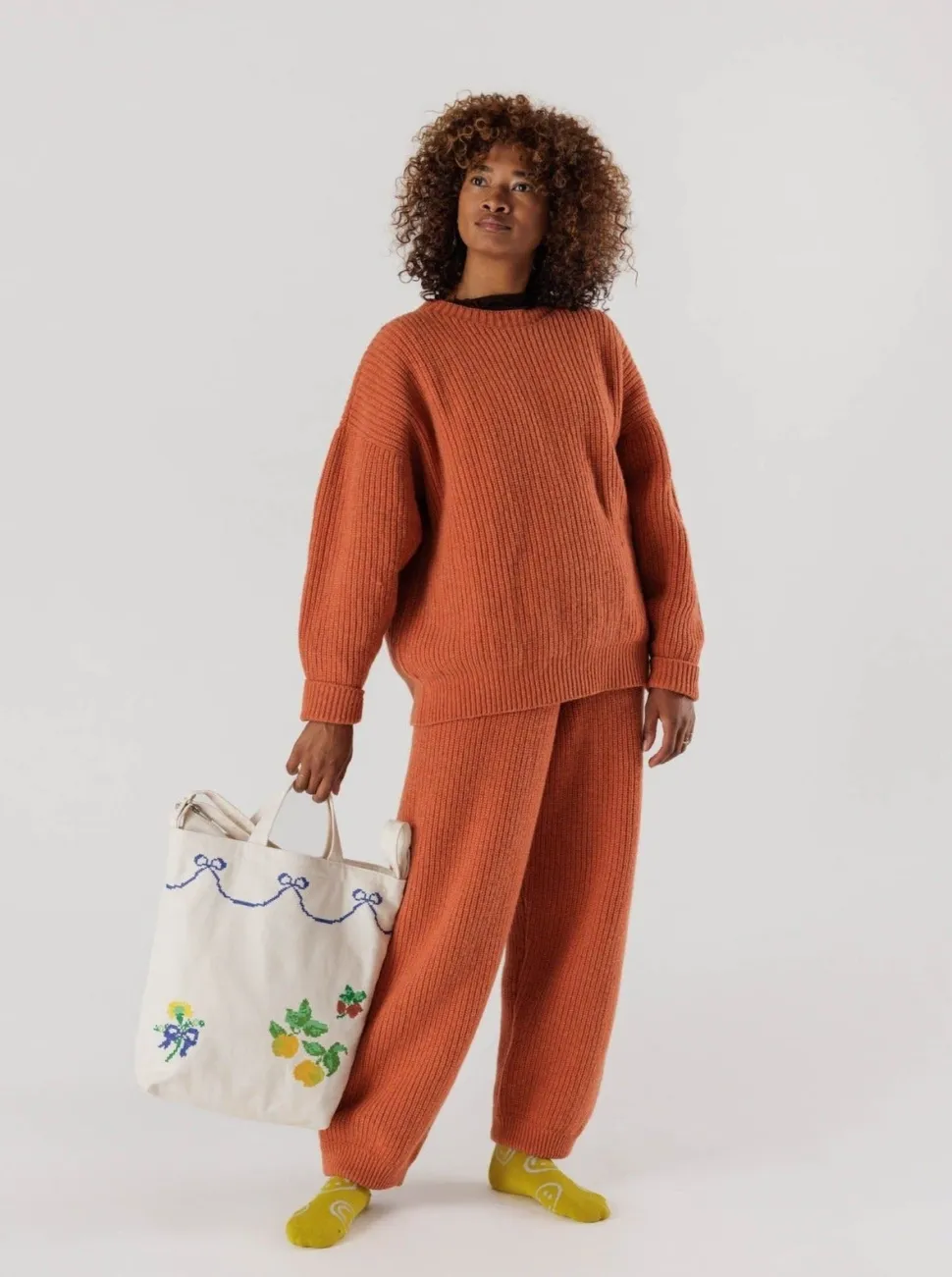 BAGGU Duck Zip Bag - Cross Stitch