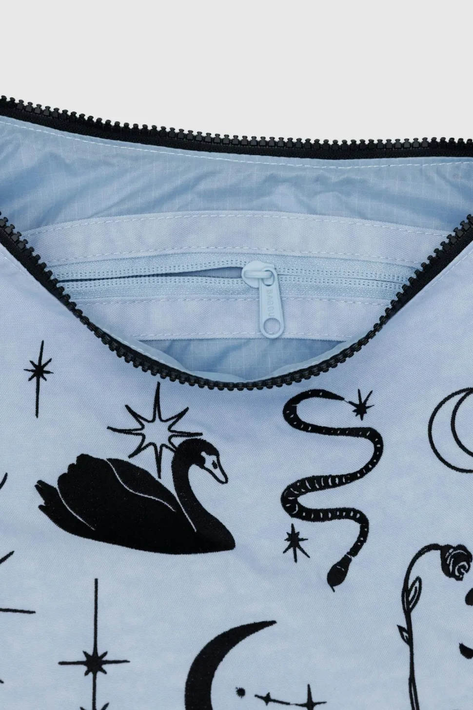 BAGGU Medium Crescent Nylon Bag - Embroidered Ballet Icons
