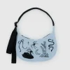 BAGGU Small Crescent Nylon Bag - Embroidered Ballet Icons