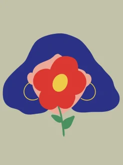 BLACK PERLE Poster Girl with Flower