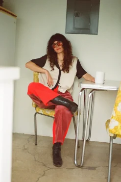 BRIXTON Margo Corduroy Trousers - Red and Pink