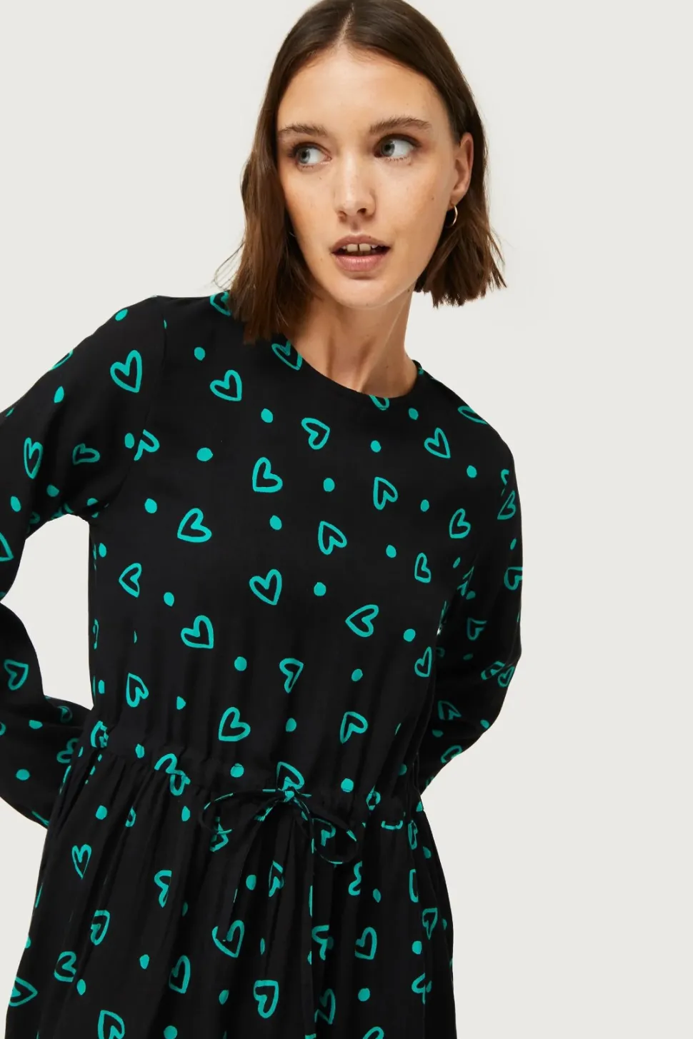 COMPANIA FANTASTICA Dress - Green Hearts