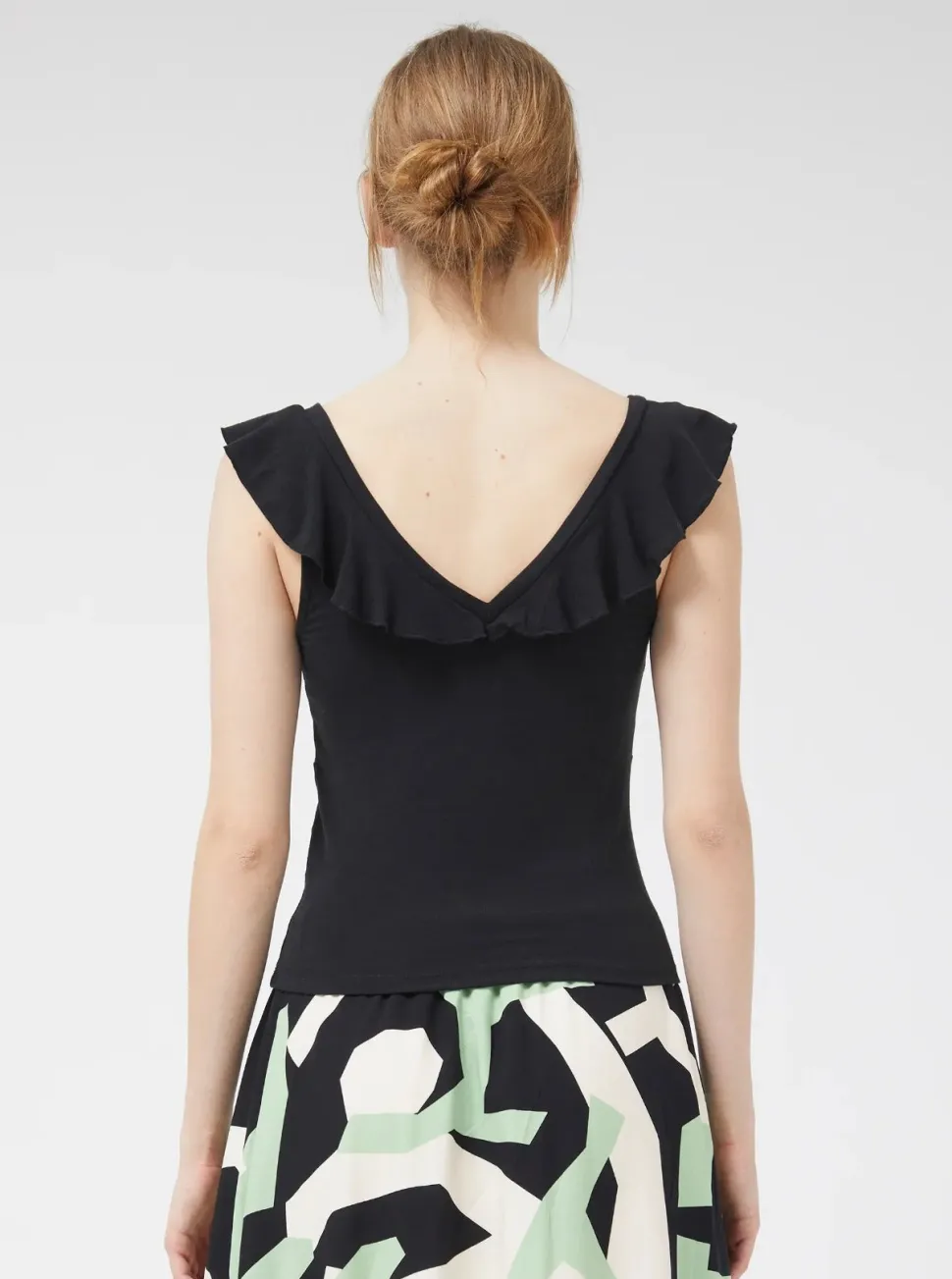 COMPANIA FANTASTICA Ruffled Camisole - Black