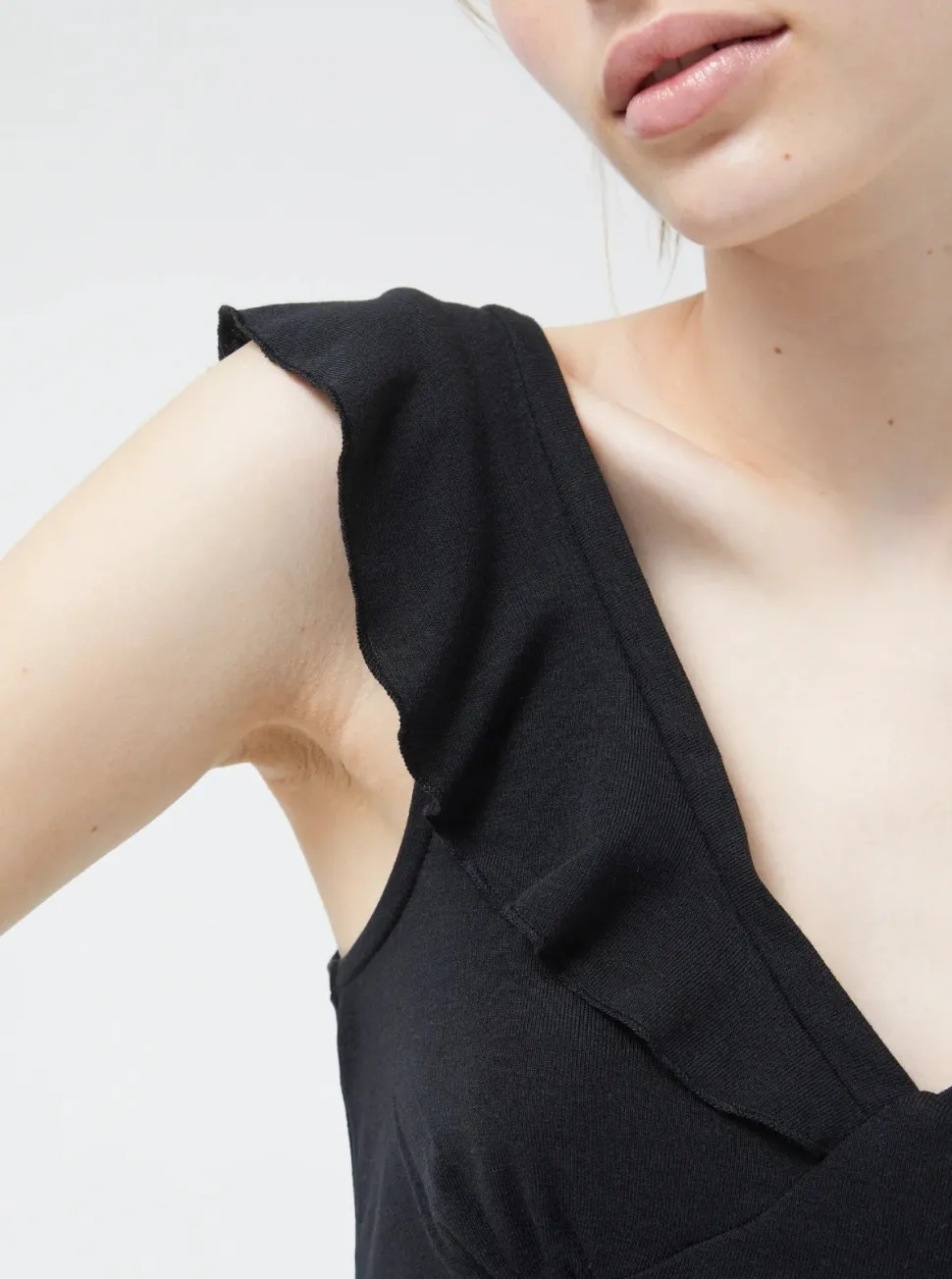 COMPANIA FANTASTICA Ruffled Camisole - Black
