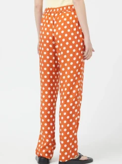 COMPANIA FANTASTICA Trousers - Orange Polka Dots