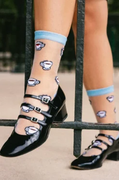 COUCOU SUZETTE Transparent Socks - Coffee