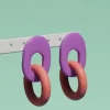 CROCODILE AGILE Lauriette Earrings - Mauve and Coral