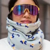 GIBOU Fleece Neck Warmer - Floral Blue