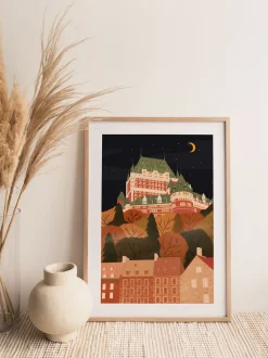 ITSFUNNYHOWWW Print - Chateau Frontenac at Night