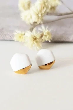 KAG Hexagon Ceramic Earrings