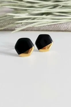 KAG Hexagon Ceramic Earrings