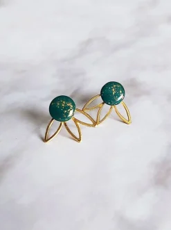 KAG 2 Piece Flower & Round Earrings
