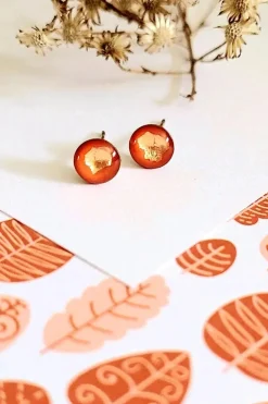 KAG Resin Earrings - Black and Copper