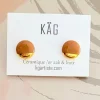 KAG Round Ceramic Earrings - Caramel