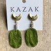 KAZAK Green Moon Earrings