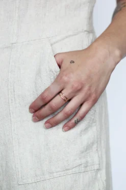 MAKSYM Double Hammered Ring - Gold