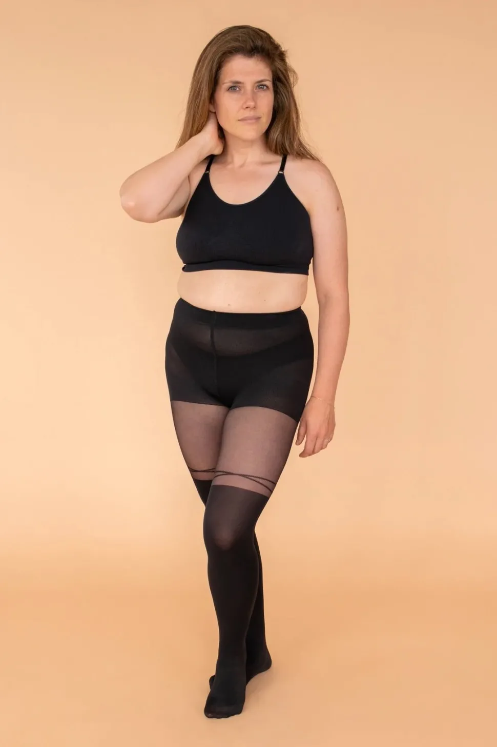 RACHEL Crisscross Thigh High Tights