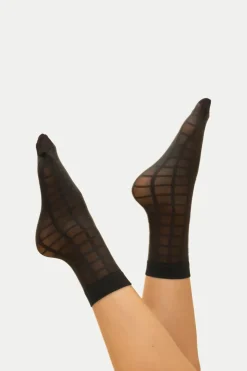 RACHEL Sheer Plaid Sock
