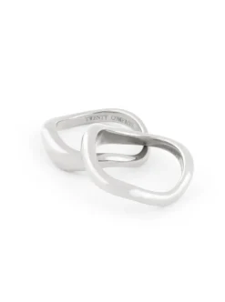TWENTY COMPASS Curved Ring Duo - Stainless Steel