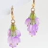 YELLOW DOTS Purple Tulip Bouquet Spilled Earrings